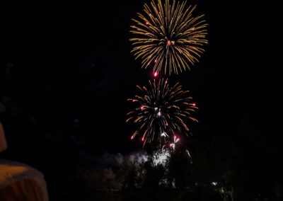 Man watching the fireworks spectacular from the Benalla lake