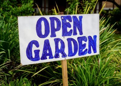 open garden sign