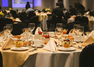 dining tables plated perfectly for the event
