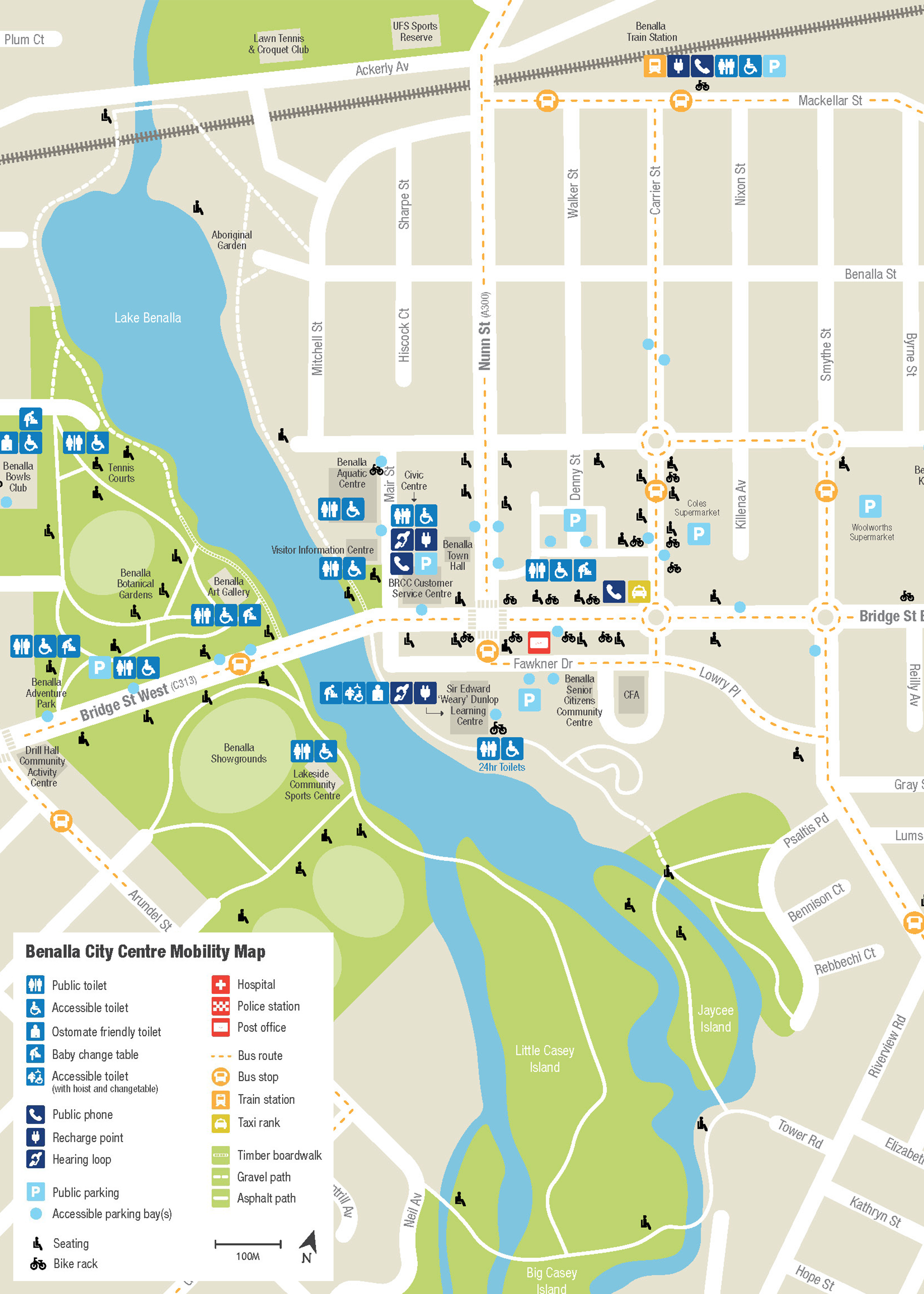 Mobility and accessibility map of Benalla
